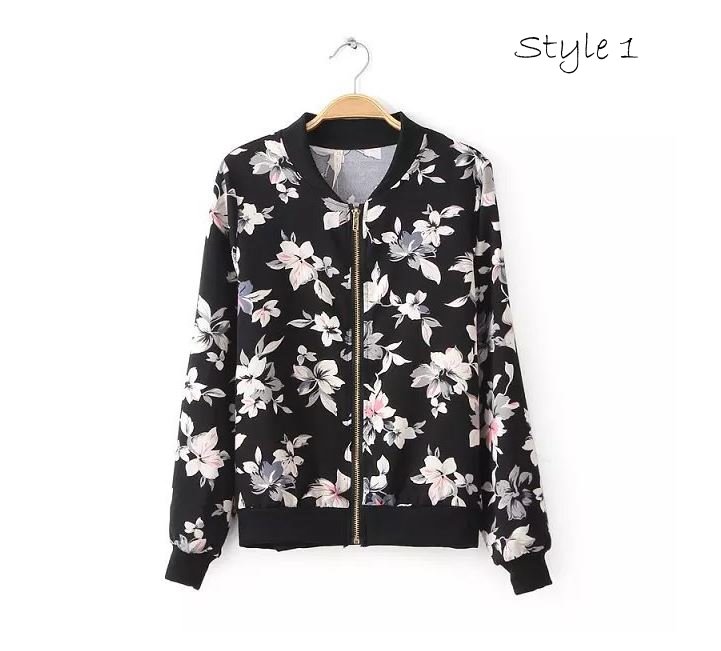 Damen Blouson Blumen Blüten Print Muster Blogger Cardigan ...